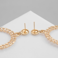 Новый год! Символ года 2025! Серьги металл &laquo;Змея&raquo; плетение, цепь, цвет золото