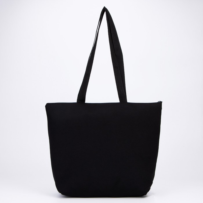 Сумка шопер Коты на молнии, без подкладки, цвет чёрный Сумка шопер Коты на молнии, без подкладки, цвет чёрный