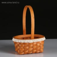 Корзина плетеная (секвойя), 16х11хН8/21,5 см, 1 шт., натуральный с окантовкой Корзина плетеная (секвойя), 16х11хН8/21,5 см, 1 шт., натуральный с окантовкой