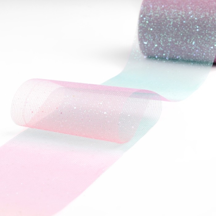 Фатин с глиттером &laquo;Радуга&raquo;, 7,5 см, 11 &plusmn; 1 г/кв.м, 9 &plusmn; 0,5 м, цвет сиреневый №2