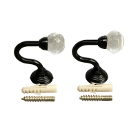 Крючок для штор KS007 CAPPIO, однорожковый, цвет черный, 2 шт Крючок для штор KS007 CAPPIO, однорожковый, цвет черный, 2 шт