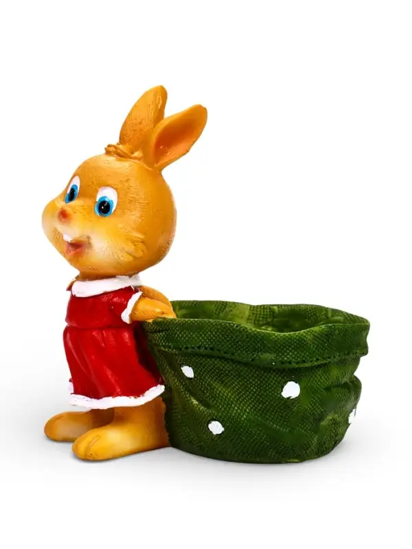 Фигурное кашпо 13 х 10 х 15см  "Зайка с мешком"