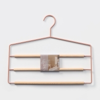 Плечики - вешалка для брюк и юбок LaDо́m Laconique, 36,5&times;31&times;1,1 см, многоуровневая, цвет розовый