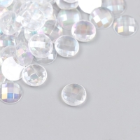 Декор для творчества пластик "Страза круглая с гранями. Перламутр" набор 100 шт 1х1 см