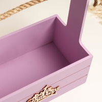 Ящик - кашпо деревянный 25х15х30 "1 сентября" сирень Ящик - кашпо деревянный 25х15х30 "1 сентября" сирень