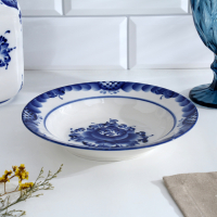 Тарелка &laquo;Цветы&raquo;, глубокая, D=20 см, H=4 см, гжель