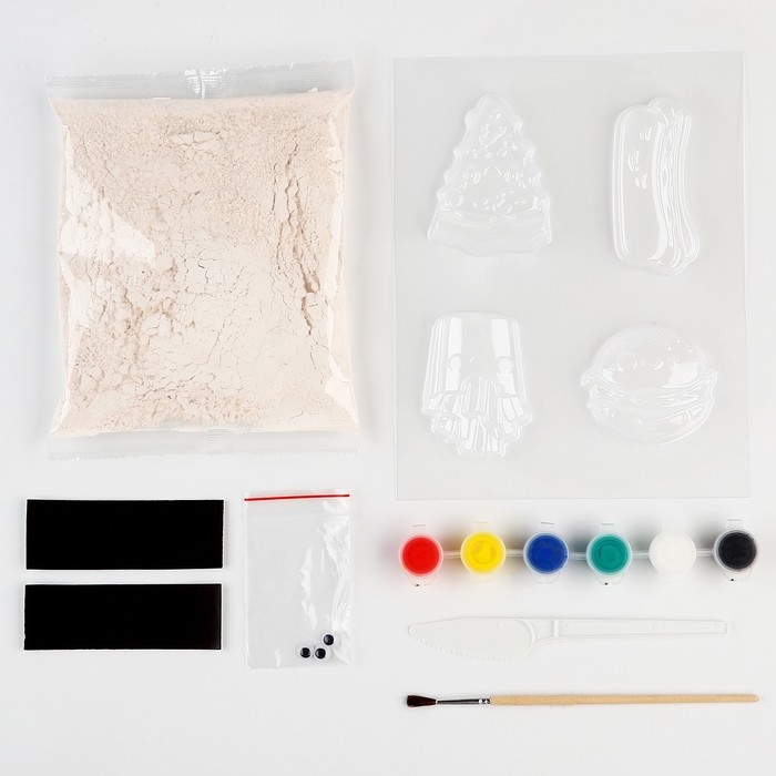 Магниты из гипса 4 в 1 &laquo;Весёлые фастфудики&raquo;