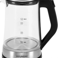 Чайник HYK-G3401 1.7л. 2200Вт черный серебристый