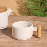 Набор для чаепития &laquo;Атика&raquo; керамический, белый, чайничек + кружка