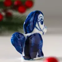 Сувенир "Конь Огонь",5х5 см, гжель