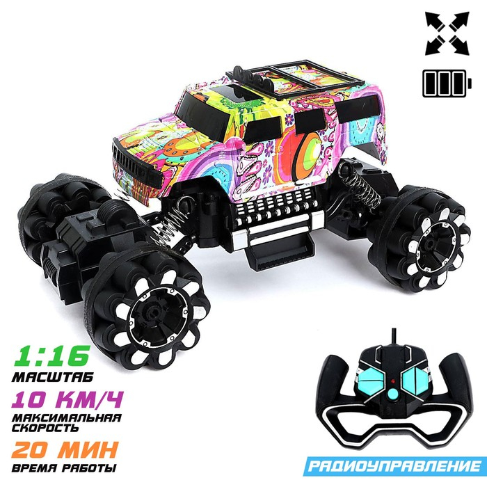 Джип радиоуправляемый &laquo;Граффити&raquo;, работает от аккумулятора, МИКС