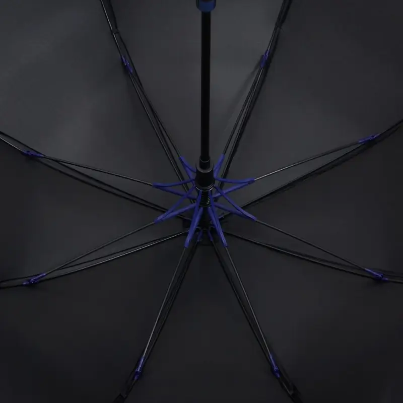 Зонт-трость Hidecolor с цветными спицами, черный с синим
