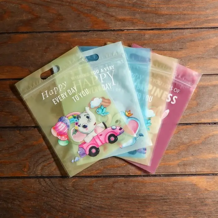 Пакет подарочный, с zip-lock застежкой, 15 х 22 см, МИКС