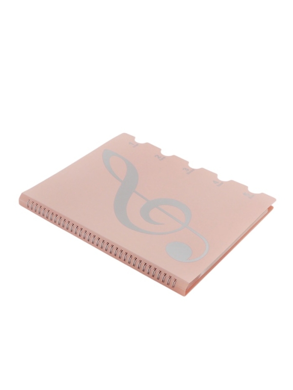 Нотная папка - 20 файлов 40 листов розовая