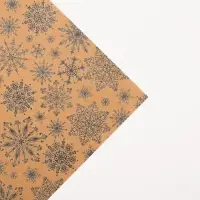 Бумага упаковочная крафтовая &laquo;Снежинки&raquo;, 50 х 70 см