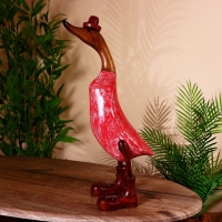 Сувенир "Утка в красном" дерево 45 см