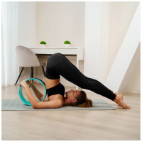 Йога-колесо Sangh &laquo;Лотос&raquo;, 33&times;13 см, цвет мятный/чёрный