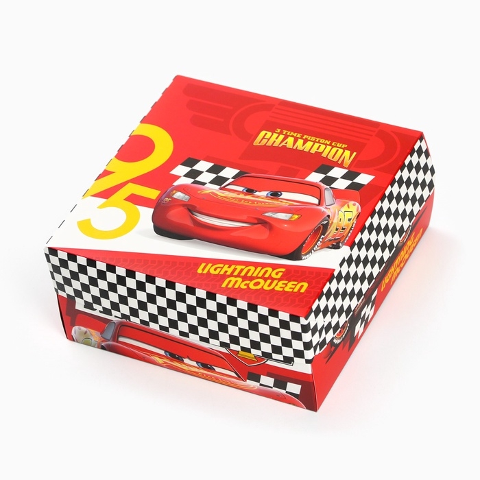 Коробка подарочная складная с 3Д &laquo;Чемпион&raquo;, Тачки, 15 х 15 х 7 см