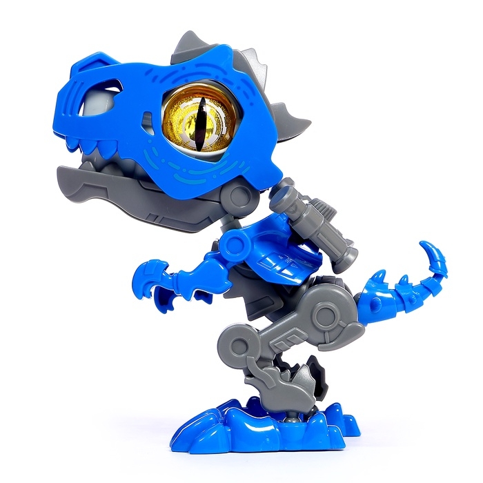 Электронный конструктор динозавр &laquo;Динобот&raquo;, со звуком и подсветкой, на батарейках, цвет МИКС