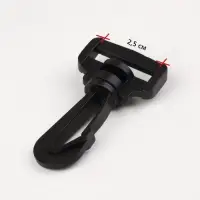 Карабин пластиковый, нагрузка до 35 кг, 33&times;64 мм / 25&times;8 мм, 2 шт., чёрный