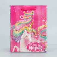 Пакет подарочный ламинированный, упаковка, &laquo;Единорог&raquo;, MS 18 х 23 х 10 см