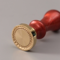 Печать для сургуча с пластиковой ручкой "Рамка круглая фигурный край" 6,3х2,5х2,5 см