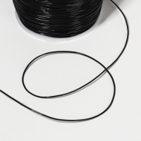 Нить для плетения 100&plusmn;1м d0,8мм эластичная силикон чёрный АУ