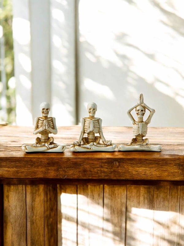 Набор фигур "Скелеты йоги" 8х6,4см, набор 3шт