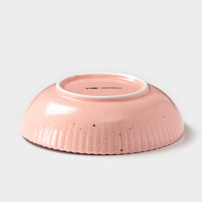 Тарелка глубокая Доляна &laquo;Коралл&raquo;, 700 мл, d=18,2 см, фарфор, розовая