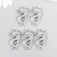 Коннектор для творчества металл 2 ушка "Китайский дракон" серебро 3,6х2 см