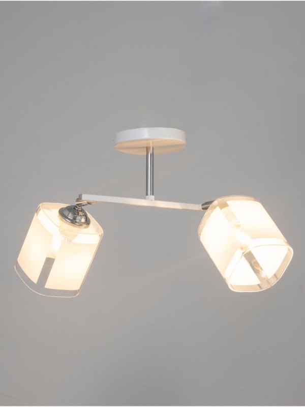 Люстра "Айрис" 2хЕ27 40Вт бело-хромовый 45х26х27 см BayerLux