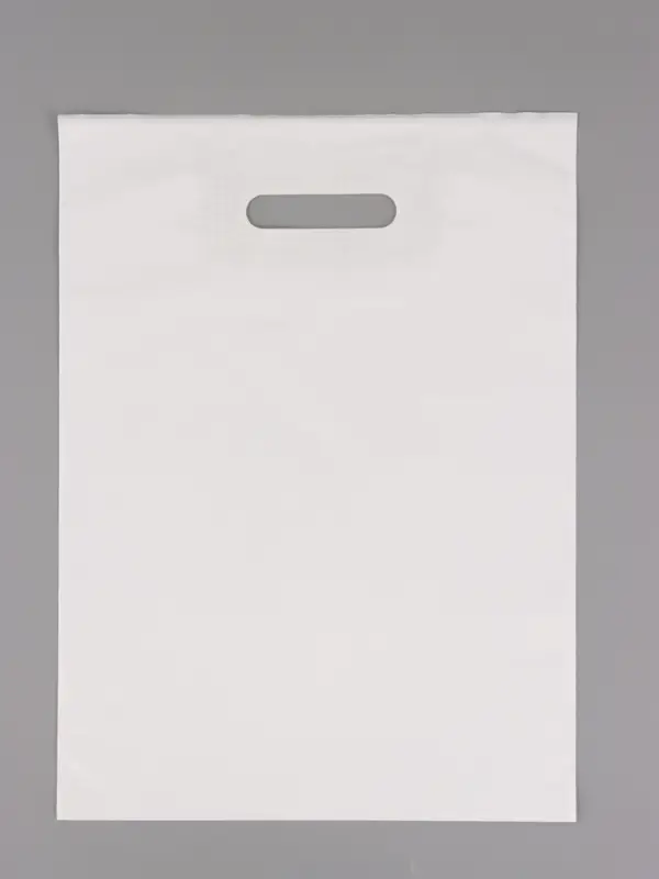 Пакет полиэтиленовый с вырубной ручкой, Белый 30-40 См, 60 мкм