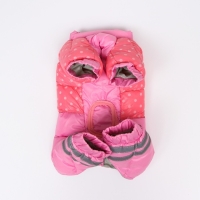 Комбинезон для собак "Горошек", размер 22 (ДС 48, ОГ 54, ОШ 38  см), розовый