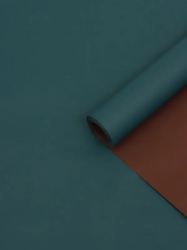 Бумага упаковочная крафт, двусторонняя, кофейно-изумрудный 0,68 х 10&plusmn;5% м