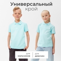 Футболка детская поло MINAKU: Basic line цвет голубой, рост 116