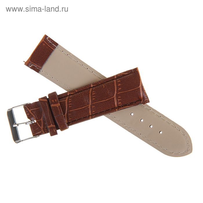 Ремешок для часов Ремешок для часов "Соломон", 22 мм, экокожа, l-19 см, коричневый
