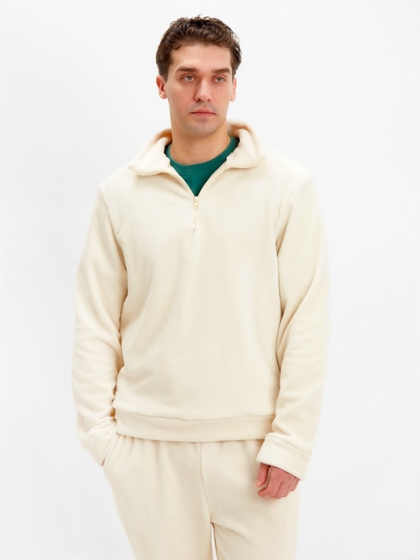 Джемпер флисовый мужской MINAKU: Fleece Soft цвет бежевый, р-р 44