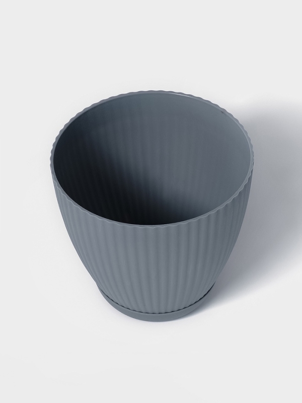Горшок круглый Горшок круглый "Ribbed" 13,5х13,5х12 см, цвет синий
