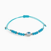 Браслет-оберег &laquo;Глазик&raquo; на нити, голубой в серебре