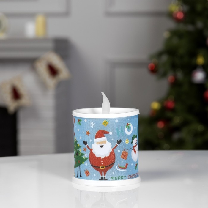 Светодиодная фигура &laquo;Свеча с Дедом Морозом&raquo; 7.5 &times; 10 &times; 7.5 см, пластик, батарейки AG13х3 (в комплекте), свечение мульти