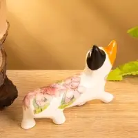 Сувенир &laquo;Котик в цветах&raquo;, 13&times;3&times;9 см, дерево, бело-оранжевый