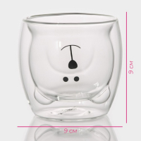 Стакан стеклянный на деревянной подставке Доляна &laquo;Вверх дном&raquo;, 250 мл, 9&times;9 см