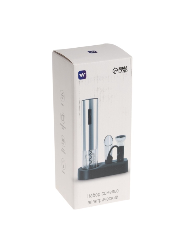 Набор сомелье электрический Windigo LSH-09,пробка,аэратор, штопор, подставка, металл, от АКБ   10697