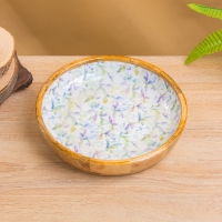 Блюдо "Оттенки сирени" дерево манго 25х25х4,5 см