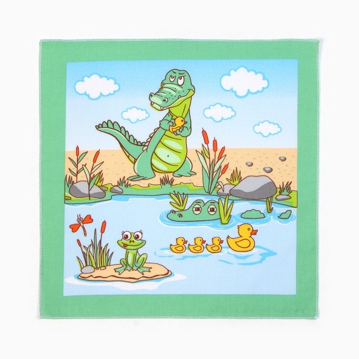 Набор носовых платков Крошка Я "Крокодил" 30*30 см-12 шт, 100% хлопок