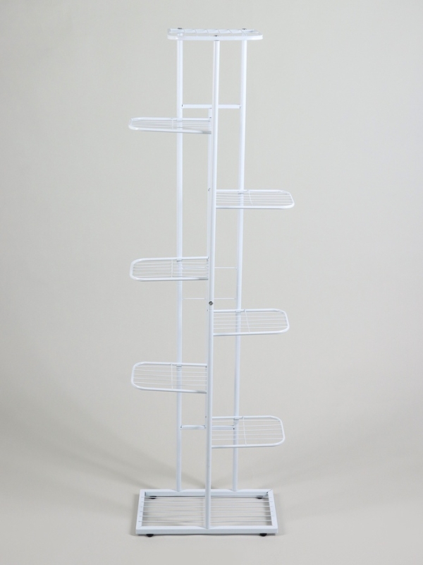 Подставка для цветов Greengo, 8 полок, 43 &times; 22 &times; 141 см, напольная, металл, белая