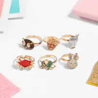 Кольцо детское Выбражулька &laquo;Рельеф&raquo;, форма МИКС, цветное, безразмерное