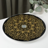 Подставка стеклянная для торта вращающаяся Magistro &laquo;Восток&raquo;, d=32 см, цвет чёрный