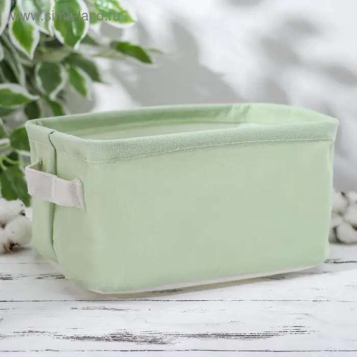 Корзина для хранения с ручками Доляна &laquo;Авокадо&raquo;, 23&times;16&times;12 см, цвет фисташковый