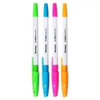 Ручка шариковая Berlingo Tribase grip show, стержень синий 0.7, грип, синяя, МИКС